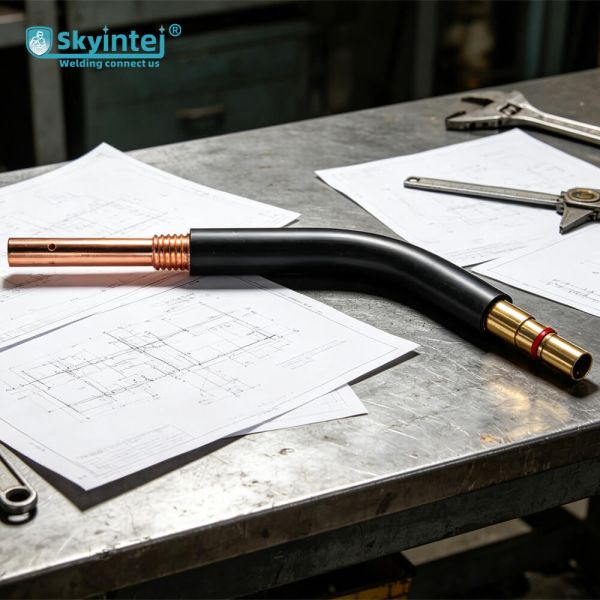500A MIG Welding Torch Swan Neck Brass Copper for Type Gooseneck Elbow Spare Parts for CO2 Welder