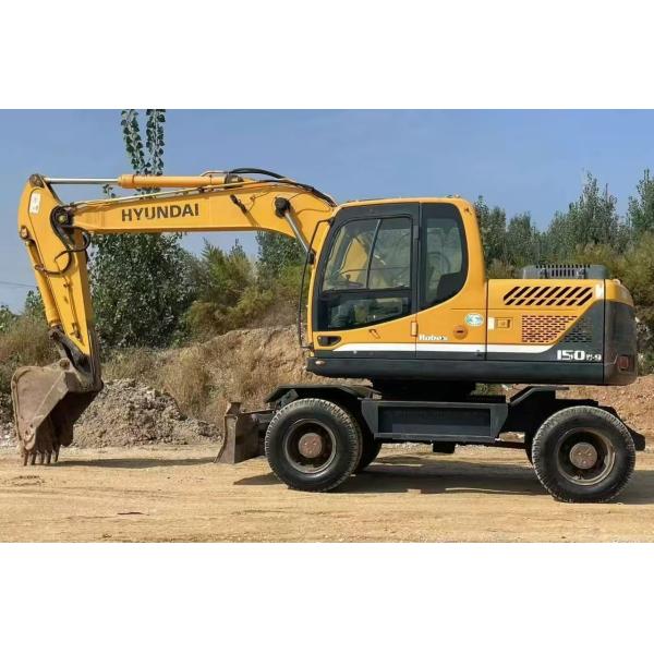 Hyundai R150W-9 Used Wheel Excavator 2015 High Precision For Building