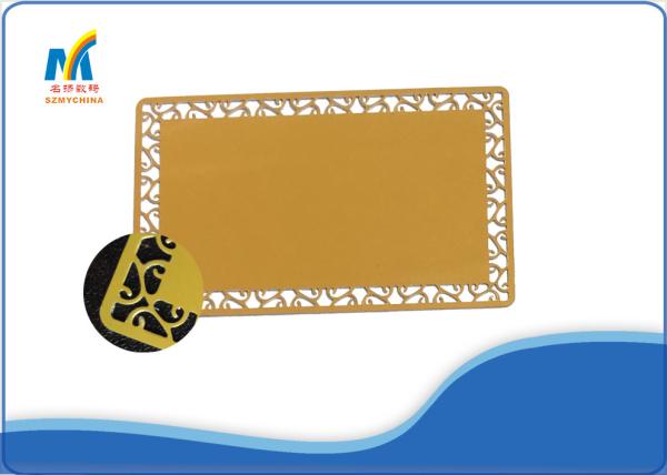 0.45mm Thickness Metal Business Cards Gold Color Butterfly Design Aluminum Sublimation