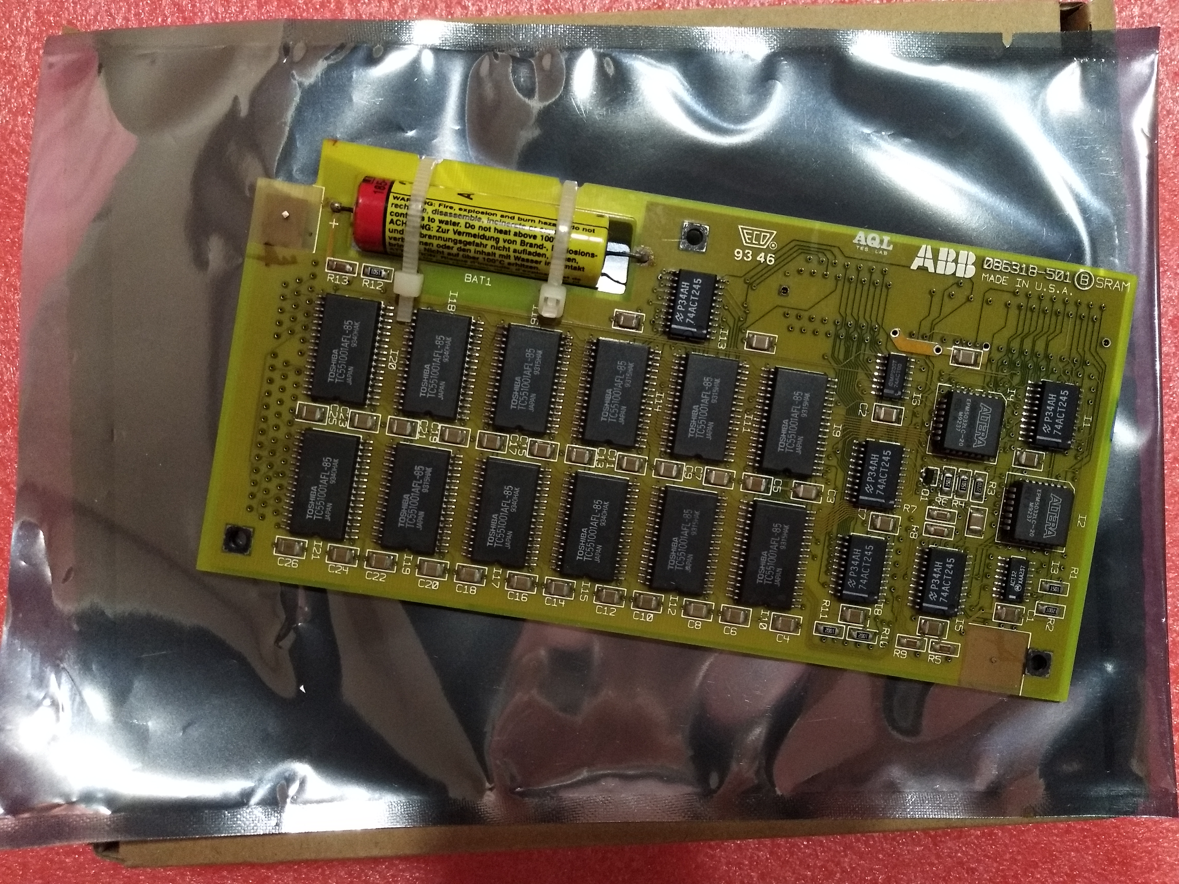 ДОЧЕРНАЯ ПЛАТА SRAM ПАМЯТИ PCA ABB 086318-001 СДЕЛАЛА В США MEM. Доска @@ PCA ДОЧЕРИ СОВЕРШЕННО НОВАЯ зеленая