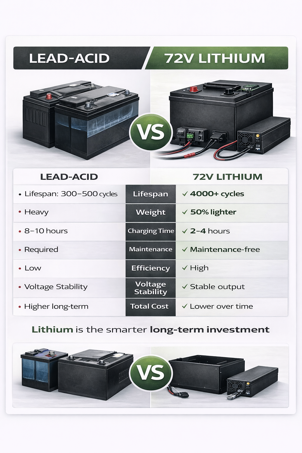 72V Golf Cart Battery Conversion from Lead Acid to Lithium