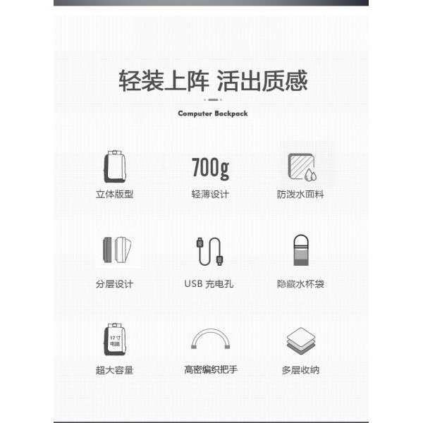 NEW BUSINESS BACKPACK DAILY COMMUTER BACKPACK MEN'S LARGE CAPACITY SHOCK-ABSORBING WATERPROOF SCHOOLBAG LAPTOP BAG