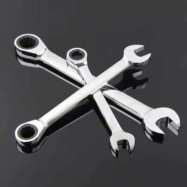 Chromium-vanadium steel double end quick ratchet wrench 6-55mm, 302 straight shank, full length, 200g