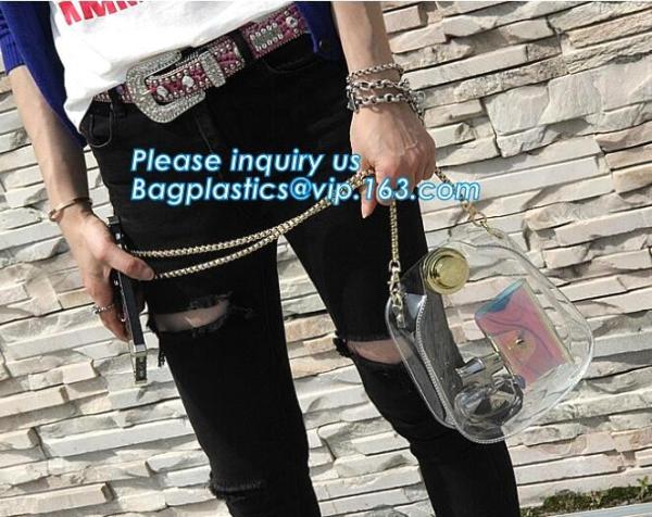 adjustable shoulder strap women nylon pvc tote bag, Summer Beach Clear PVC Shoulder Bag DIY Transparent Clutch Tote Bag