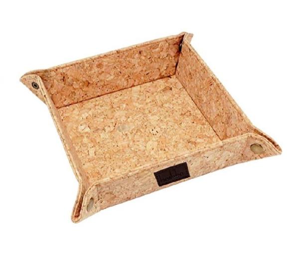Eco-Friendly Vegan 8'' Natural Cork Tray for Jewelry, Key Phone, Coin Box Storage
