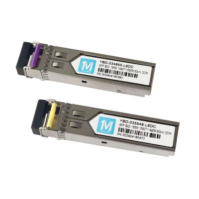 FTTX Time Fiber Optic Transceivers 155M BIDI 60km 1490nm/1550nm LC Connector DDM WDM Simplex SFP Module for Time FTTX