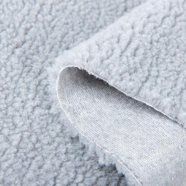 Customizable Yarn Count Sherpa Lamb Borg Wool Plain Plush Fabric for Garment
