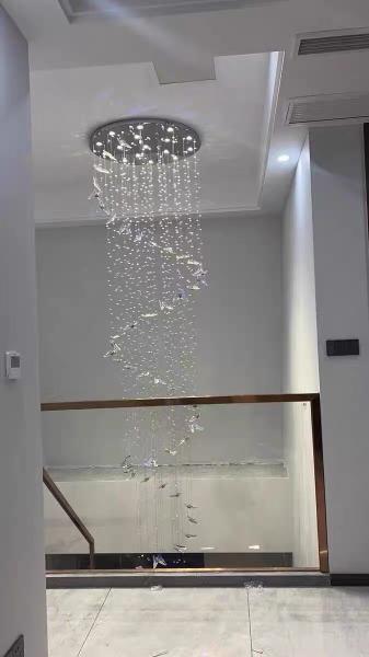 Luxe artistique lampadaire de plafond en verre papillon Chandeliers Pour l'hôtel Villa Restaurant Décoration de mariage