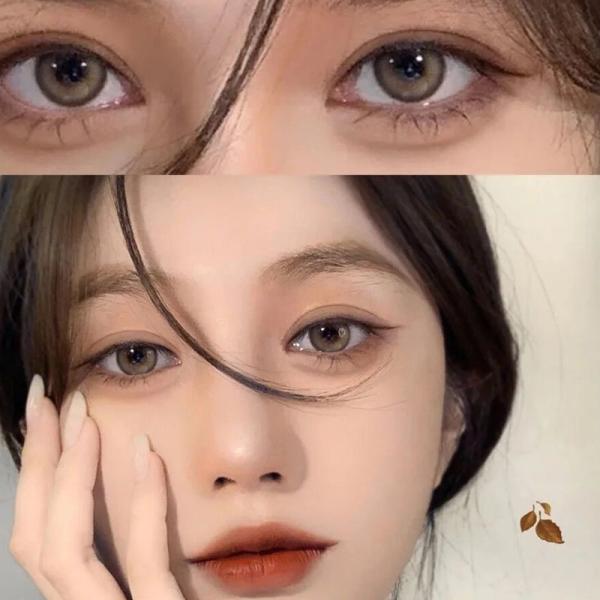 Естественные покрашенные визуальные контакты темного Брауна объектива цвета серого цвета жемчуга 14.00mm