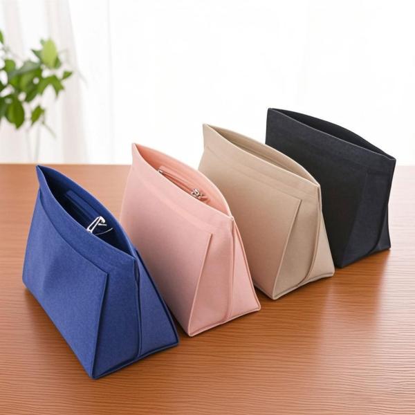 Purse Organizer Insert For Handbags & Base Shaper Set, Felt Organizer Insert Large Tote, Bag Organizer With Zipper Sizes, Fit Speedy Neverfull MM City And More