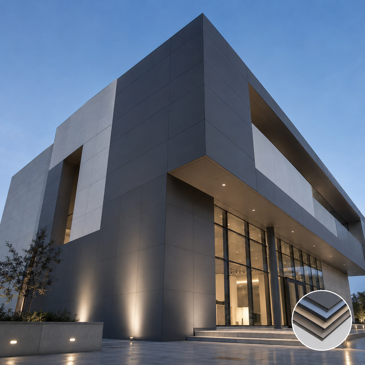 Outdoor Compact Laminate Cladding Panels for Villa & Commercial Building Facade
