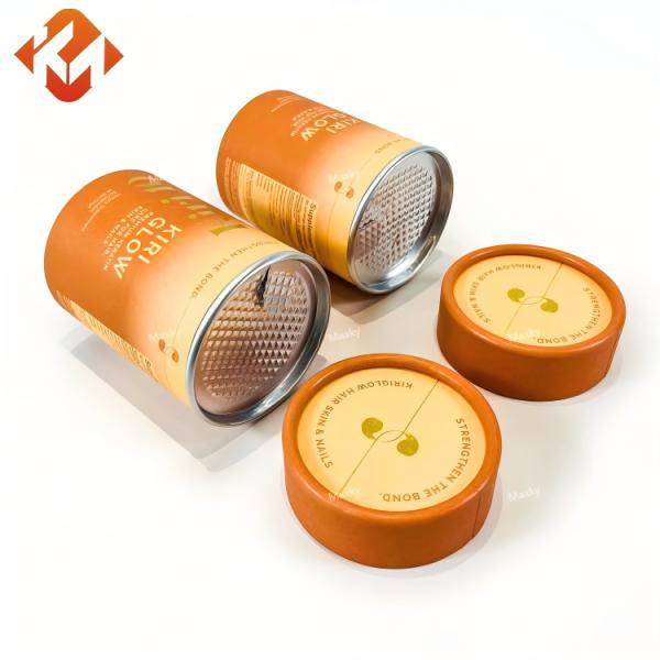 Customizable biodegradable eco-friendly easy-tear capsule paper tube food grade coffee, tea, nut cardboard packaging container