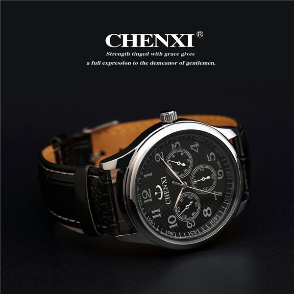 2015 Business Watch Leather Watch Strap Black White Original Japan Movt Stainless Steel Case Back OEM Leather Watches