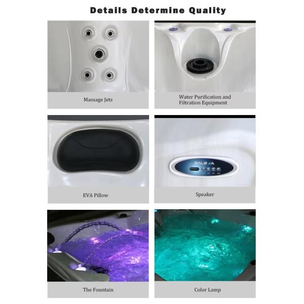 5 Persons Hydrotherapy Pool For Outdoor Spa Hot Tubs With Air Jets Jacuzzi Luxury Spa Tubs For Villa