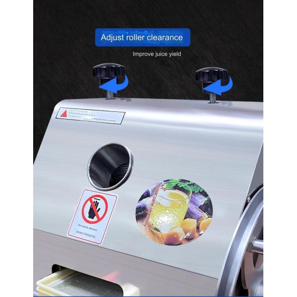 Electric Sugar Cane Juicer Machine Made of 304 Stainless Steel and Other Materials