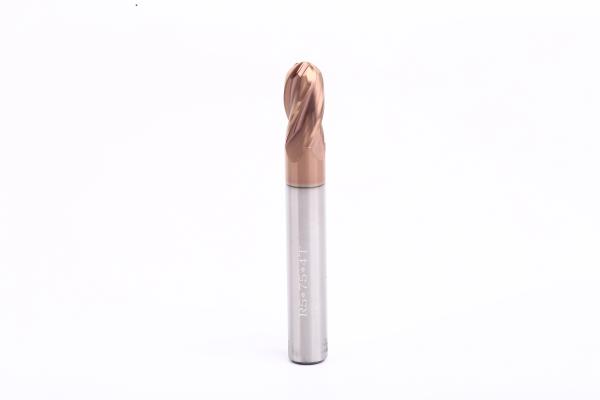 4 Flutes CNC Milling Ball Nose End Mill with Axial Rake Angle -7°