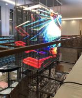 Exhibición interior de la publicidad del LED para el centro comercial, el panel delgado de la pantalla transparente del LED