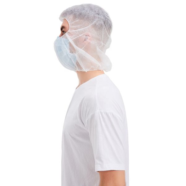 Polypropylene Bouffant Hood Cap Disposable Catering Bonnets Full Face Hair Net Beard Cover Combo Disposable Hood Caps