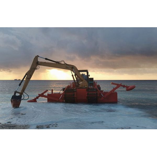 Desilting Amphibious Dredger 56kw with Hydraulic Control Self Propelled