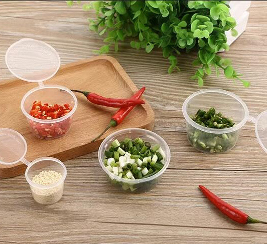 Supply Multicolor Sealed Souce Cup for Soup Round or Square Transparent Plastic Sauce Cup