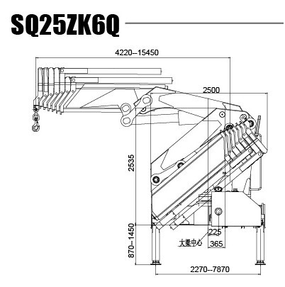 Durable 25 Ton Articulated Boom Crane , Transportation Truck Loader Crane