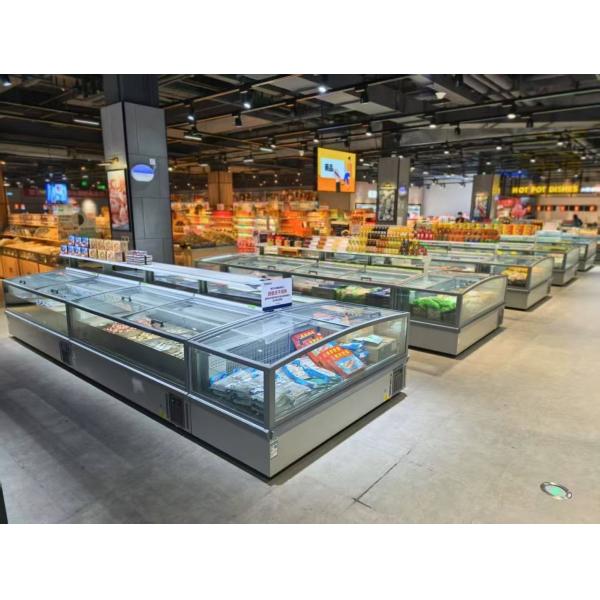 Supermarket Energy Saving Frozen Food Combined Commercial Display Freezer Chest Freezer With Automatic Defrost