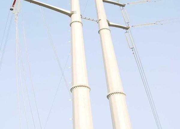 Galvanized Surface Tubular Steel Tower For Power Transmission With 3 / 4 Leg
