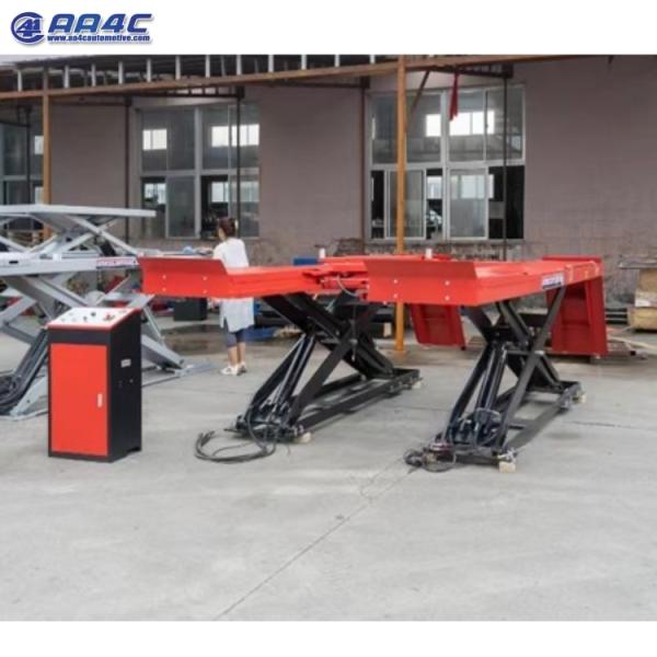 Low profile alignment scissor lift with 2 pcs sliding crossbeam jack rolling jack 5T 4.5M runway AA-ALSL50HC