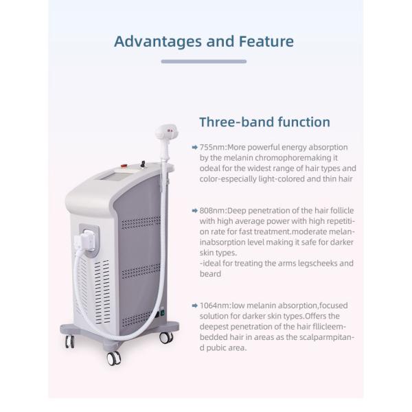 1200w/1600w Triple Wavelength Diode Laser Hair Removal Beauty Machine 755nm 808nm 1064nm