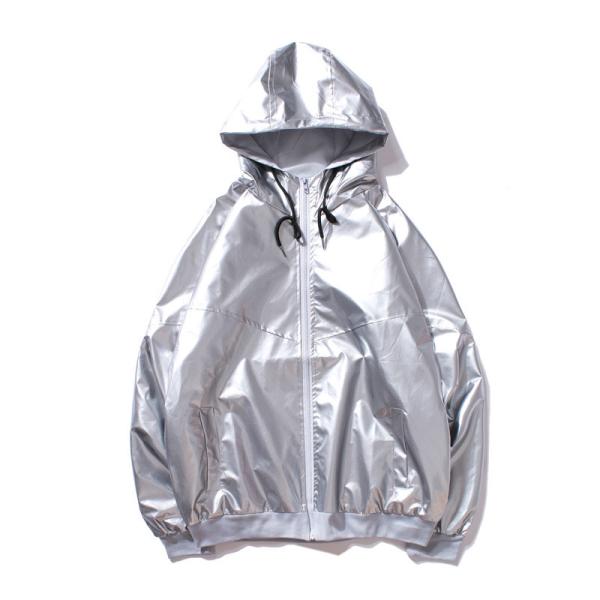 Hip Hop Style B-BOY Mens Reflective Jacket Windbreak Shining Windproof