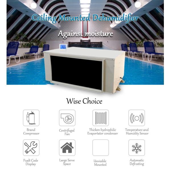 600L/D 5600cbm Airflow Grow Room Dehumidifier Industrial Using Swimming Pool Ceiling Duct Dehumidifier