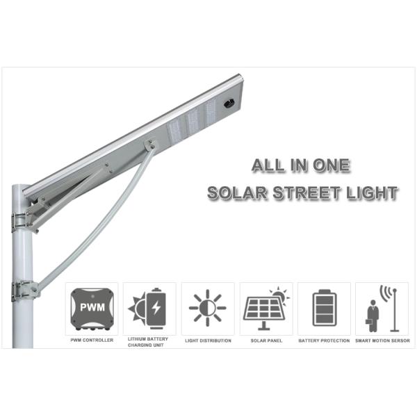 IP65 50 Watt All In One Solar Led Street Light Solar Dusk To Dawn Street Light 4000lm
