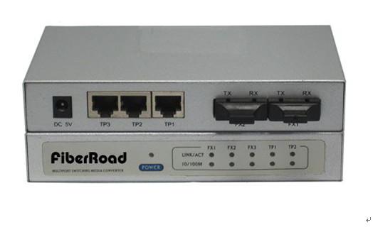 3-Port 10 / 100Base-Tx and 2-Port 100 Base-Fx Optic Fiber Switch