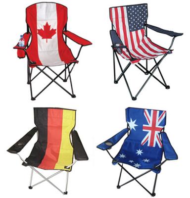Customizable Logo Countries Flag Printed Folding Metal Camping Beach Chair Wholesale Factory Aluminum Foldable