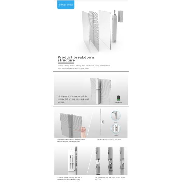 P3.91 - 7.81 Transparent Indoor Full Color LED Display Screen HD Screen Without Smear