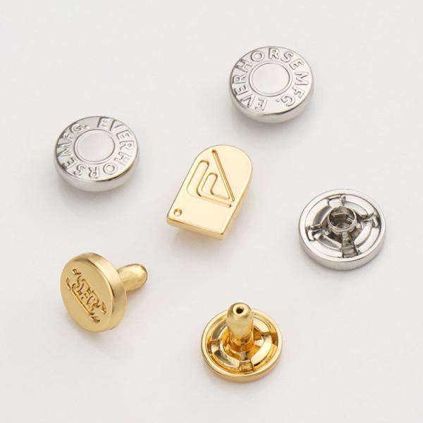 Custom Round Shape Metal Bag Label With Engraved Logo Antioxidant Zinc Alloy Surface