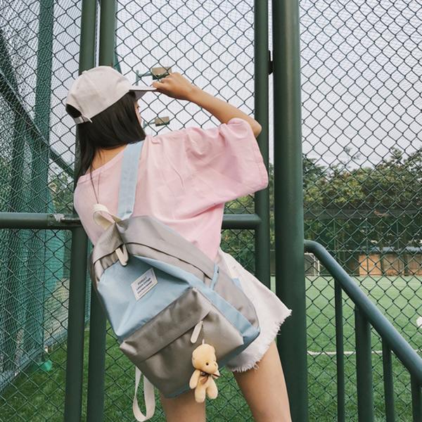 2018 summer new harajuku fresh contrast color student fashion pack Korean version fashionable simple backpack