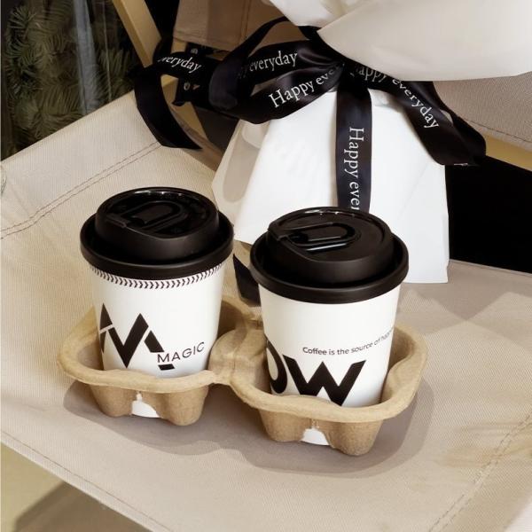 Hot Drink Cup Carrier Customized Request Biodegradable Brown Craft Paper Cup Holder Tray
