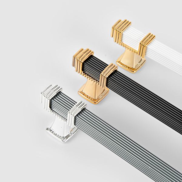 European-style Aluminum Alloy square Pull Handle Two-tone Spliced Vertical Grain Handle for Home Cabinet Drawer & Wardrobe Doors