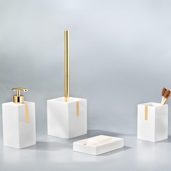 Bathroom Accessories Set Polyresin Foam Dispenser Toothbrush Holder Soap Dish