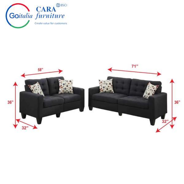 Black Linen Fabric Corner Sleeper Sectional Sofa Chair Set Living Room Sofas Modern Home Furniture