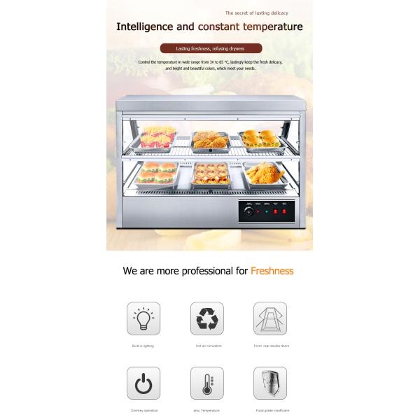 1600 Вт коммерческая кухня приставка верхний фаст-фуд теплее дисплей Витрина для курицы KFC