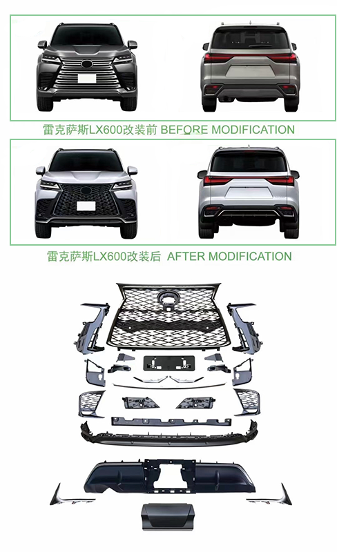 Facelift Body Kit LX600 LX500D UpgradeTo LX600 Sport Model Front Bumper for Lexus 600 LX500D 2022-On