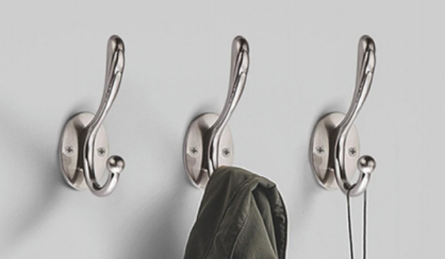 GRH Wholesale Wood Aluminum 1/4/5/6/8 Hooks Clothes and for Coat Hook Towel Coat Hanging Wall Hook