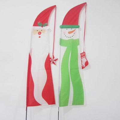 Christmas Yard Flag Santa Claus and snowman