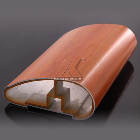 Wood Grain Aluminum Extrusion Profiles , Aluminum Exterior Handrails For Indoor Shop Handrail