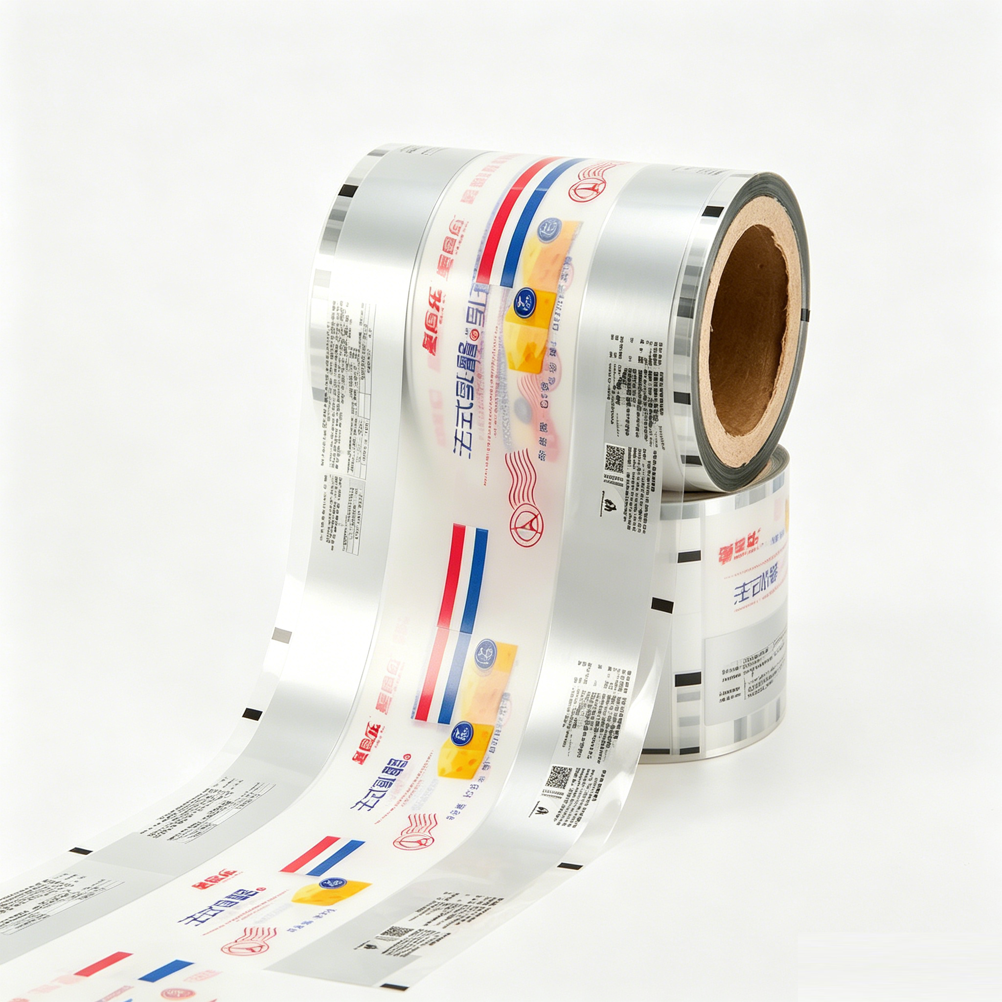 Glossy Transparent Food Grade Composite Packaging Roll Film | BOPP/CPP PET/PE Laminated Automatic Packing Roll Stock For Cheese Biscuit Candy OEM Custom Printed