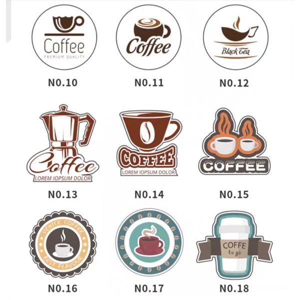 Die Cut Food Packaging Sticker for Coffee Paper Cup Logo Custom 60ml 80ml