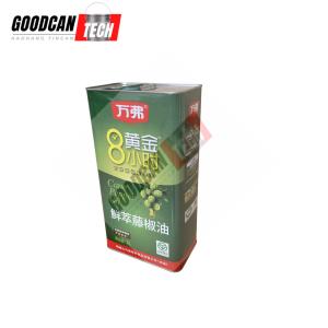Food Oil Rectangular Tin Cans 4liter 1 Gallon Painting Olive Oil Tin Package