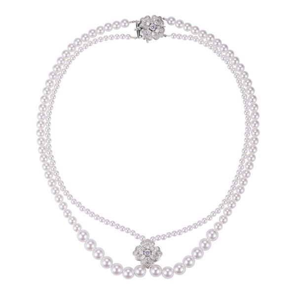 High Quality Double layered Knotted  Pearl Necklace